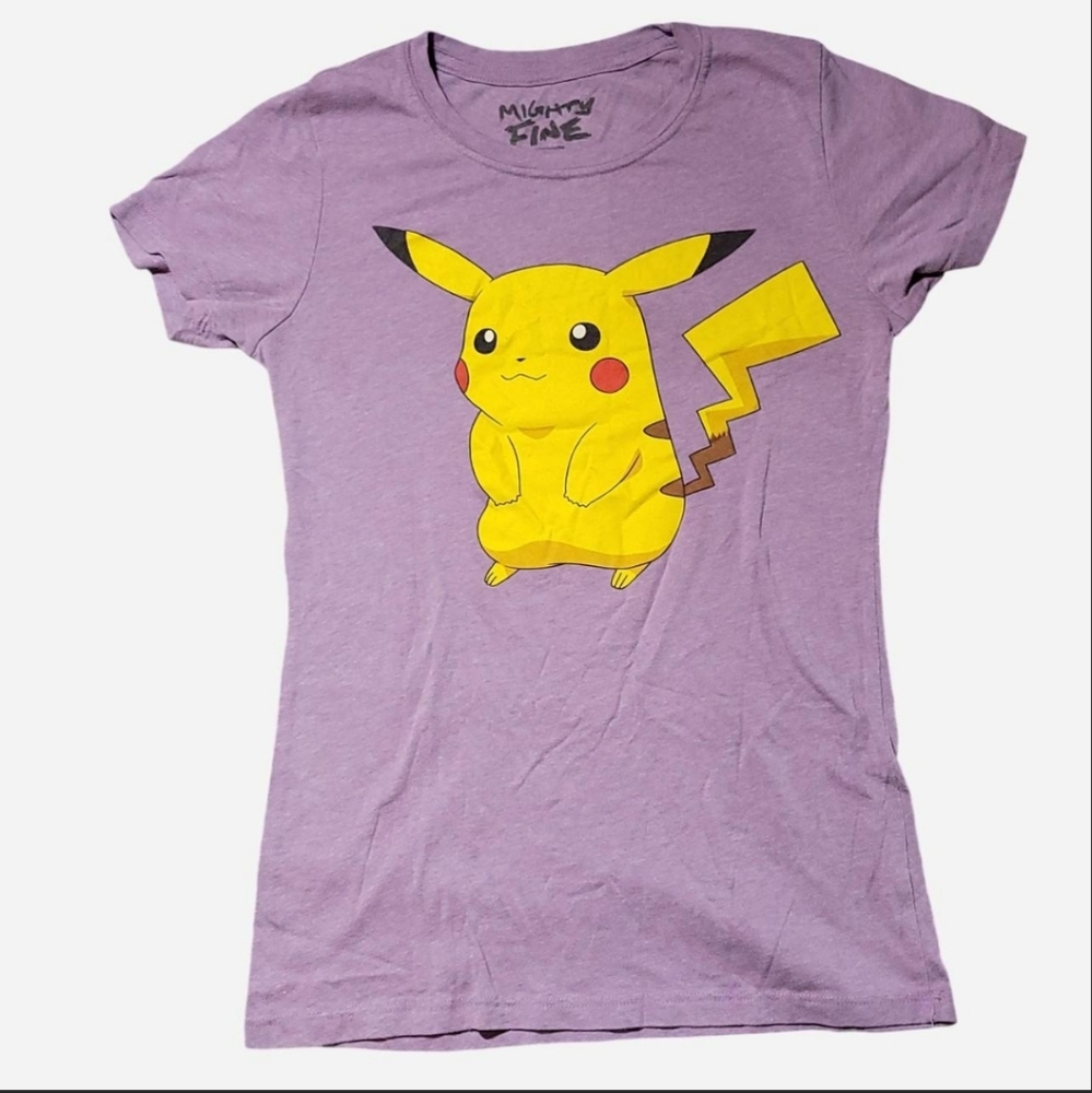 lavender purple pikachu pokemon fitted tee